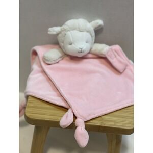 Carters Lamb Pink Baby Security Blanket Long Knotted Corners Lovey